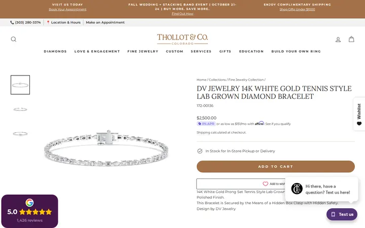 /collections/fine-jewelry/products/dv-jewelry-14k-white-gold-tennis-style-lab-grown-diamond-bracelet-1 — Thollot & Co. Jewelers
