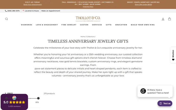 /collections/anniversary-gifts — Thollot & Co. Jewelers