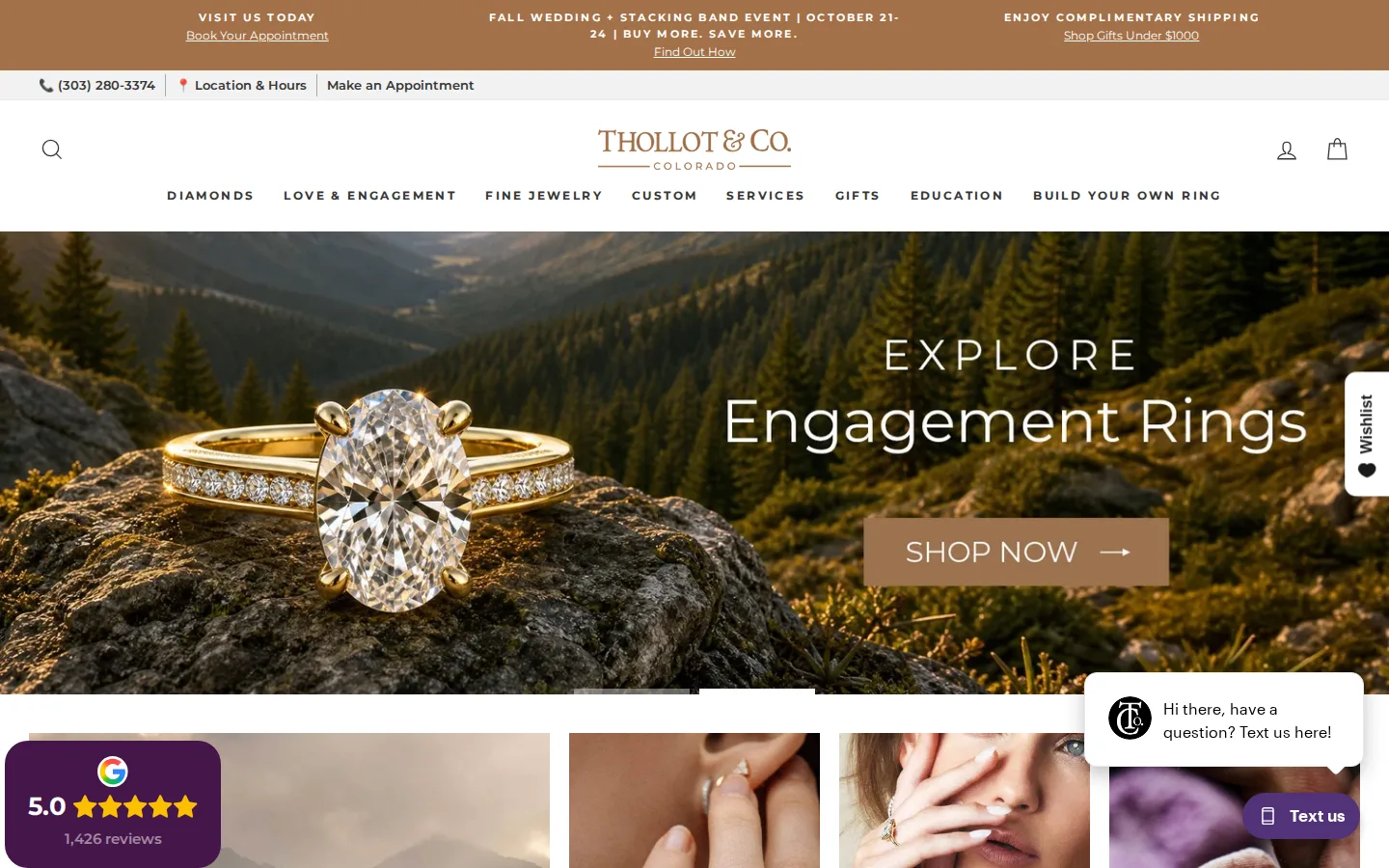 Captured website of Thollot & Co. Jewelers