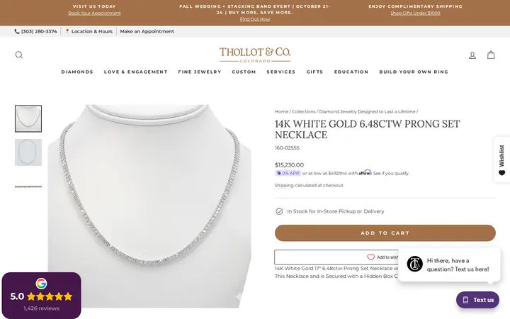 /collections/diamond-jewelry/products/14k-white-gold-6-48ctw-prong-set-necklace — Thollot & Co. Jewelers