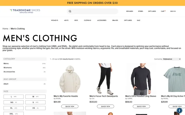 /collections/mens-clothing — Tradehome Shoes