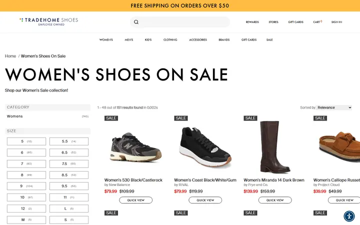 /collections/womens-on-sale — Tradehome Shoes