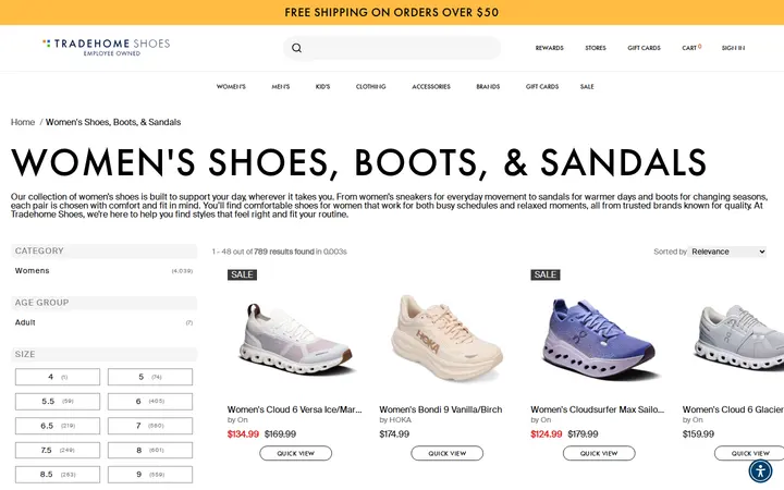 /collections/womens — Tradehome Shoes
