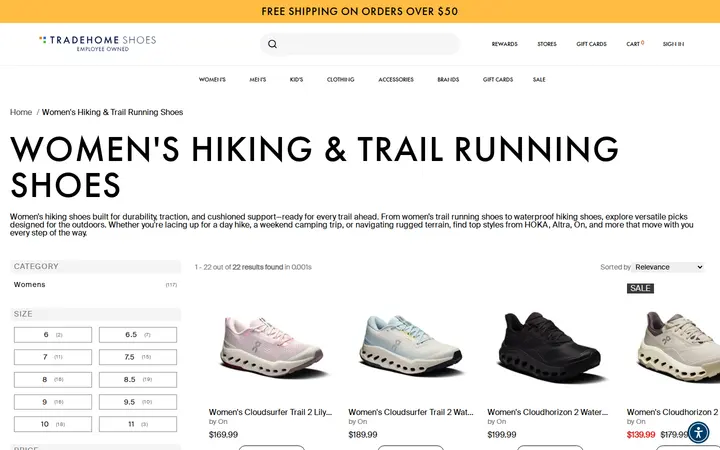 /collections/womens-trail-shoes — Tradehome Shoes