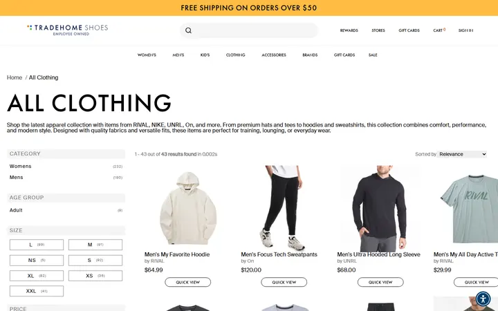 /collections/all-clothing — Tradehome Shoes