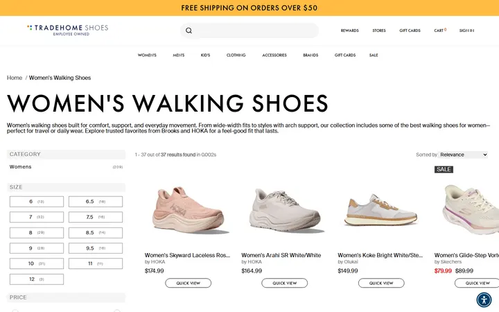 /collections/womens-walking-shoes — Tradehome Shoes