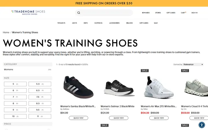/collections/womens-training-shoes — Tradehome Shoes