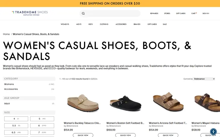 /collections/womens-casual — Tradehome Shoes