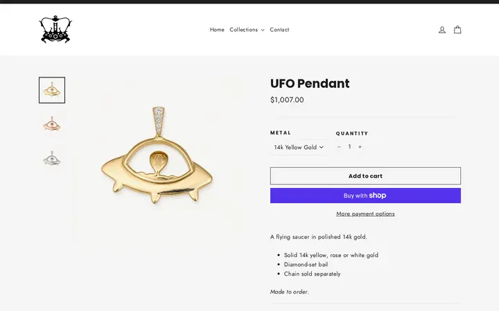 /collections/pendants/products/ufo-pendant — The Crown Collection