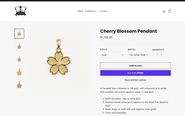 /collections/pendants/products/cherry-blossom-pendant-14k — The Crown Collection