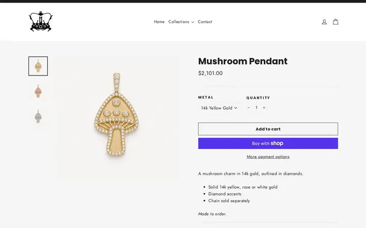 /collections/pendants/products/mushroom-pendant — The Crown Collection