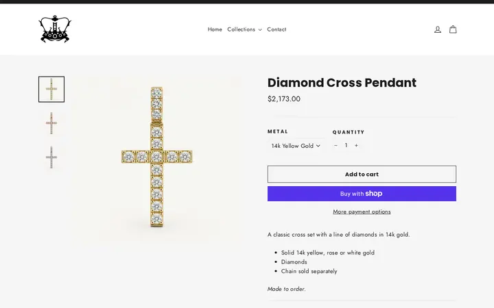 /collections/pendants/products/diamond-cross-pendant — The Crown Collection