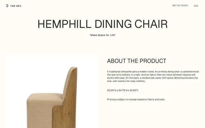 /product/hemphill-dining-chair — The Den - Cherry Creek