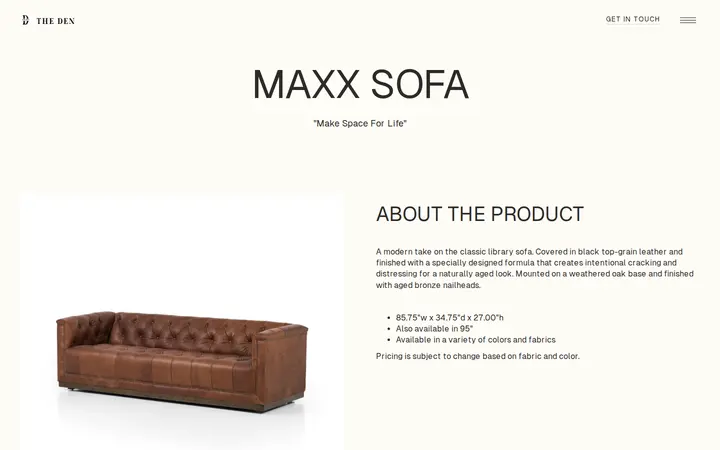 /product/maxx-sofa — The Den - Cherry Creek
