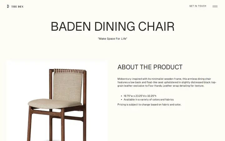 /product/baden-dining-chair — The Den - Cherry Creek