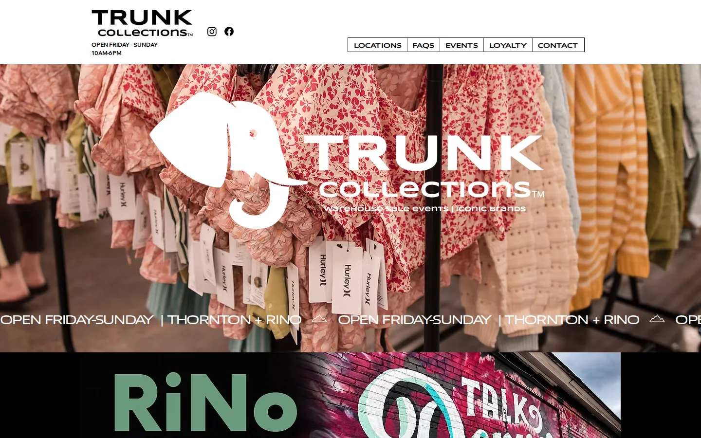 Captured website of Trunk Collections