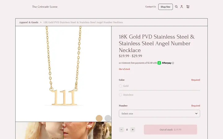 /product/18k-gold-pvd-stainless-steel-stainless-steel-angel-number-necklace/KEED5IQBGD5LIOSEGNOI2TQV — The Colorado Scene