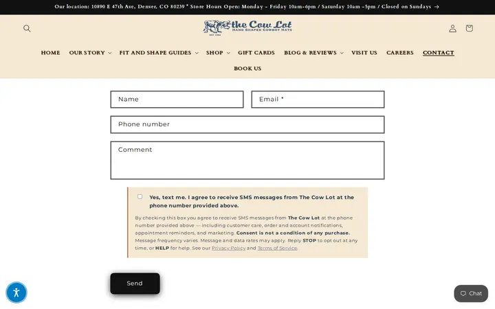 Website of The Cow Lot