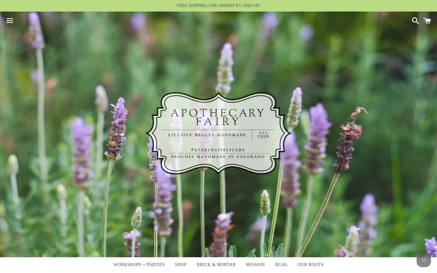 Captured website of Apothecary Fairy