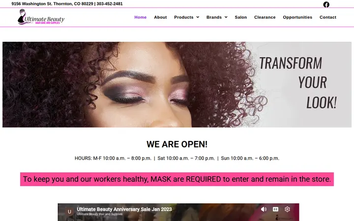 Website of Ultimate Beauty Haircare & Supplies- Wigs - Extensions- Beauty Supplies & More