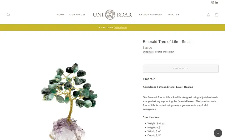 /collections/tree-of-life/products/emerald-tree-of-life-small — Uni-Roar