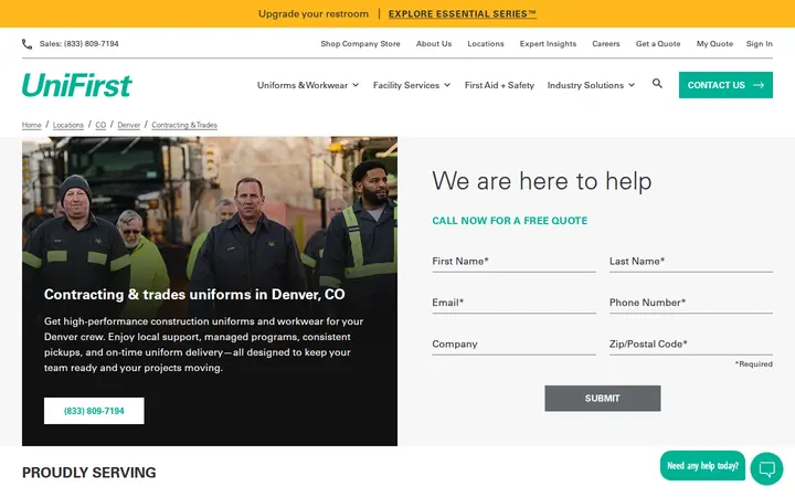 /locations/co/denver/contracting-and-trades — UniFirst Uniform Services - Denver