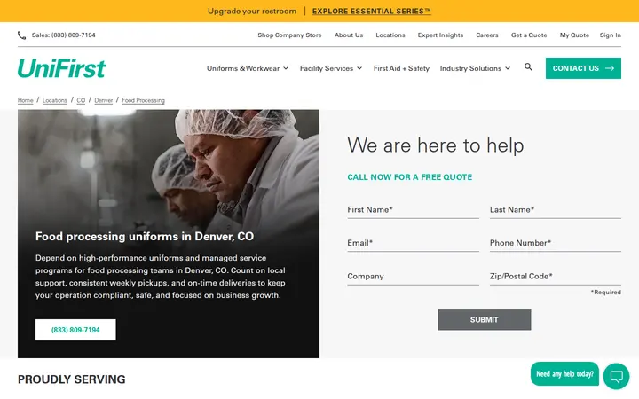 /locations/co/denver/food-processing — UniFirst Uniform Services - Denver