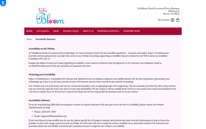 /accessibility-statement — VaVaBloom Floral Occasions & Decor Boutique