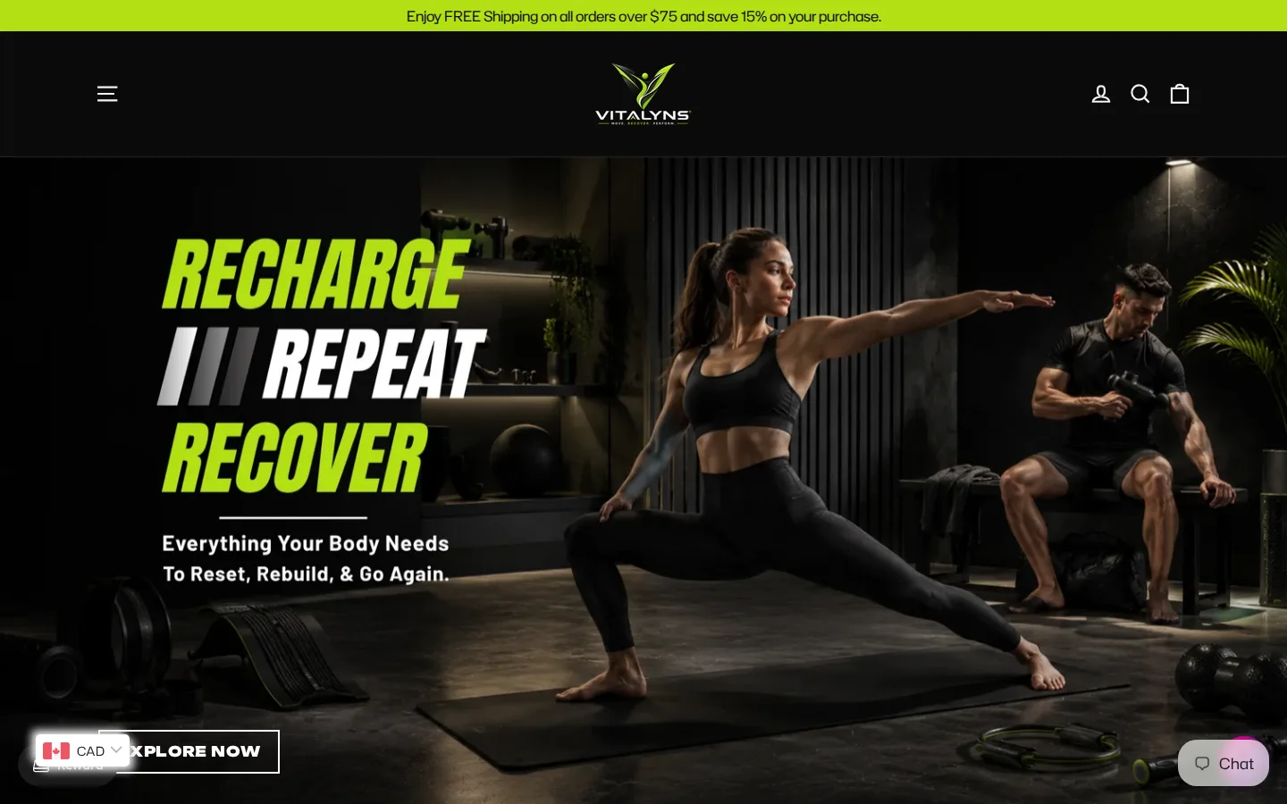 Captured website of Vitalyns