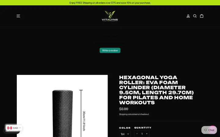 /collections/vigor/products/hexagonal-yoga-roller-eva-foam-cylinder-diameter-9-5cm-length-29-7cm-for-pilates-and-home-workouts — Vitalyns