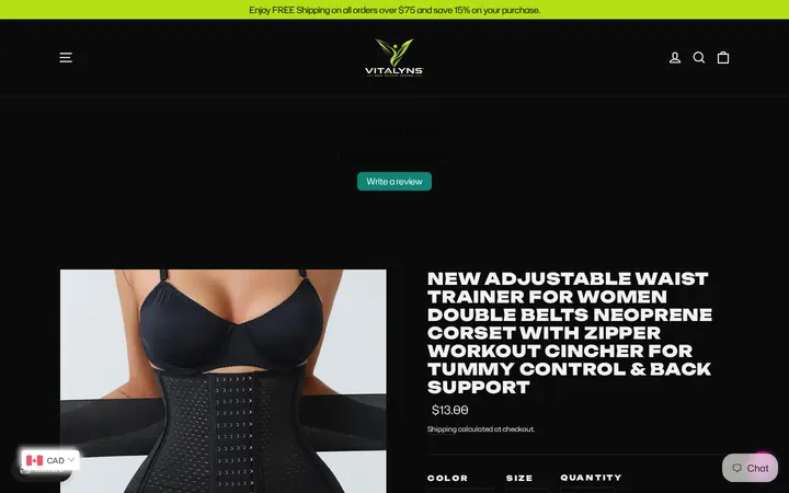 /collections/vigor/products/new-adjustable-waist-trainer-for-women-double-belts-neoprene-corset-with-zipper-workout-cincher-for-tummy-control-back-support — Vitalyns
