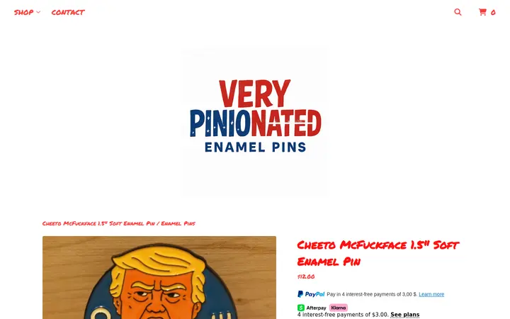 /product/cheeto-mcfuckface-soft-enamel-pin-15 — Very Pinionated