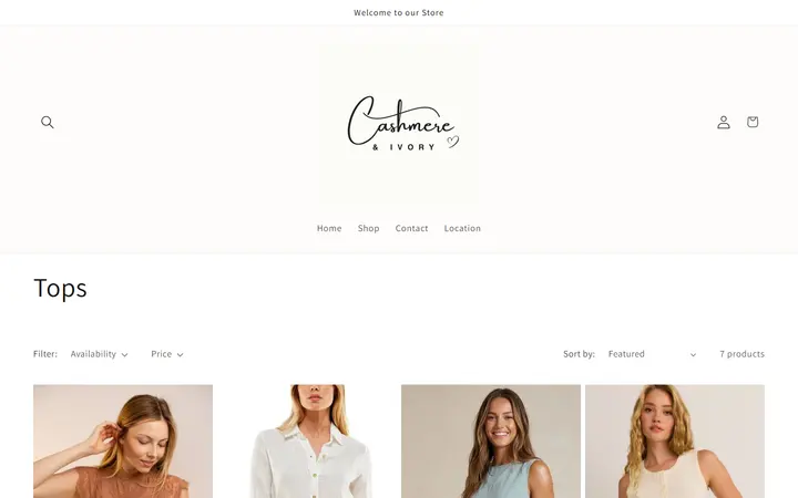 /collections/tops — Cashmere & Ivory Women's Boutique
