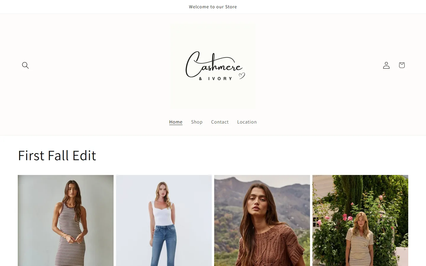 Captured website of Cashmere & Ivory Women's Boutique