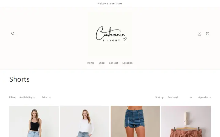 /collections/shorts — Cashmere & Ivory Women's Boutique
