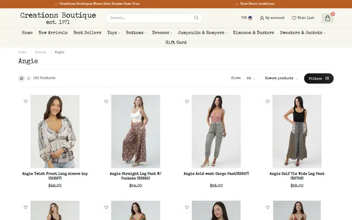 /brands/angie — CREATIONS BOUTIQUE