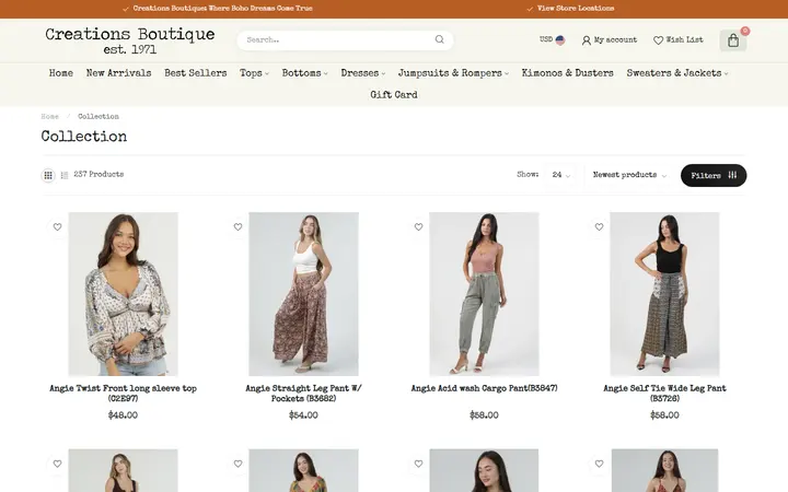 /collection — CREATIONS BOUTIQUE