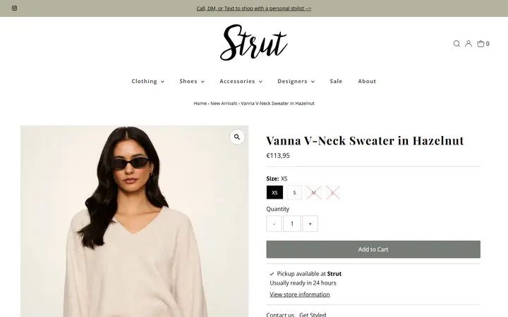 /collections/new-arrivals/products/vanna-v-neck-sweater-in-hazelnut — Strut Boutique
