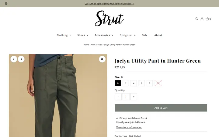 /collections/new-arrivals/products/jaclyn-utility-pant-in-hunter-green — Strut Boutique