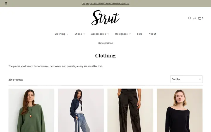 /collections/clothing — Strut Boutique