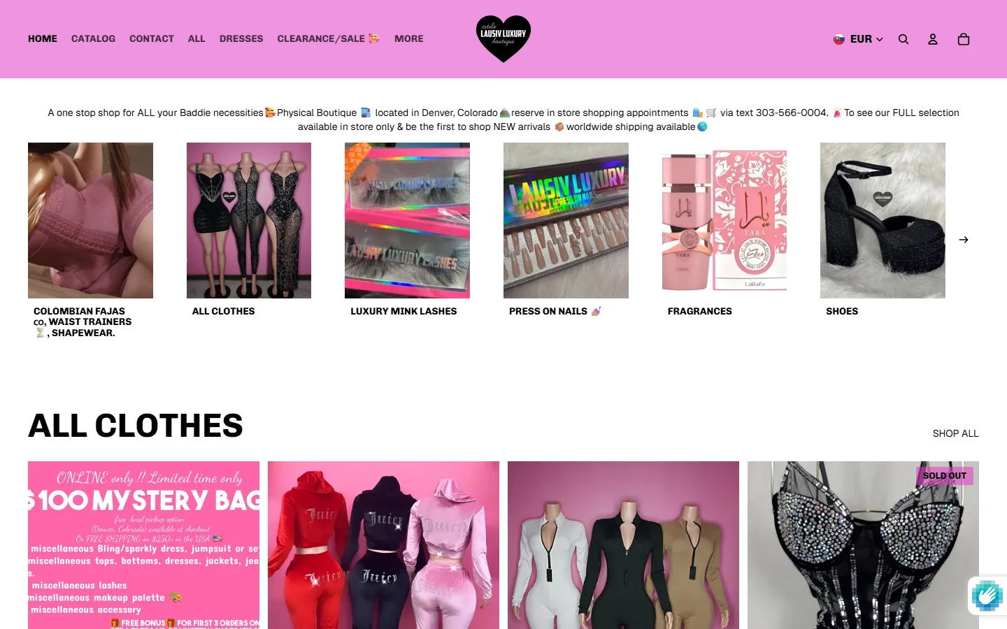 Captured website of Estilo lausiv luxury boutique