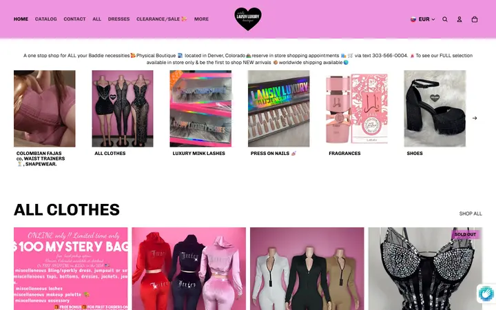 Website of Estilo lausiv luxury boutique