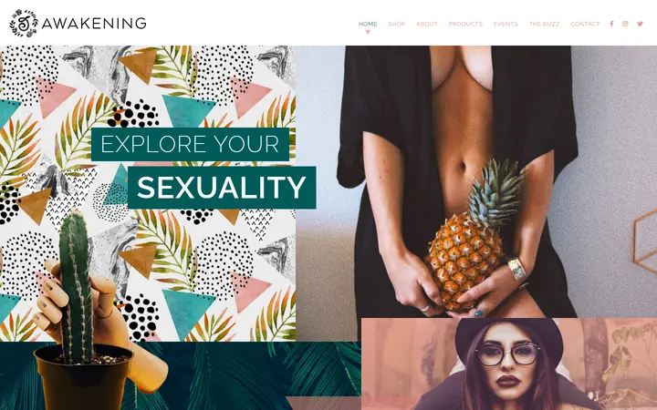 Website of Awakening Boutique Broadway