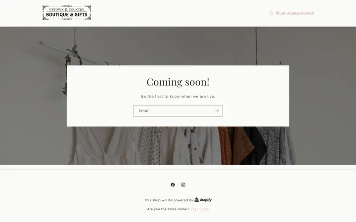 Website of Uptown & Country Boutique