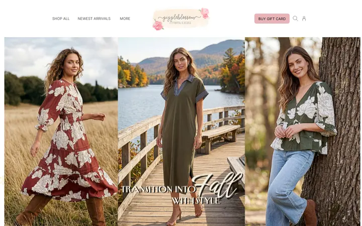 Website of Giggleblossom Boutique
