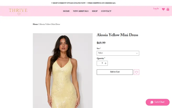 /product-page/alessia-yellow-mini-dress — Thrive