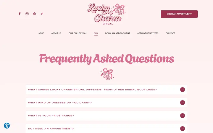 /faq — Lucky Charm Bridal