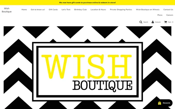 Website of Wish Boutique