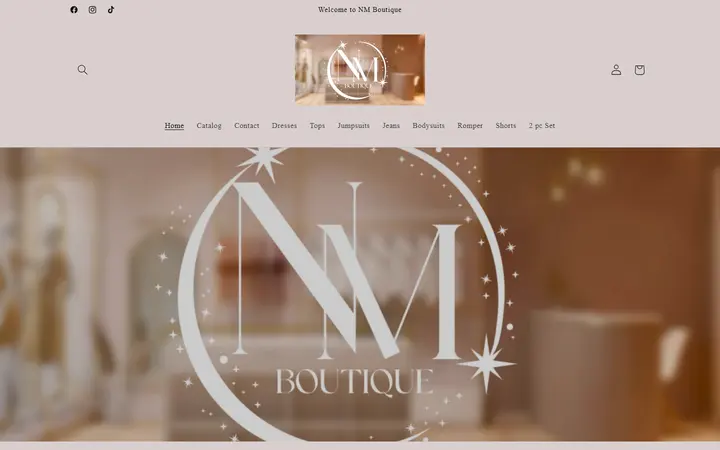 Website of NM Boutique