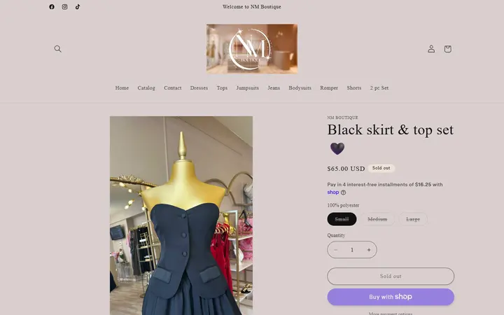 /products/black-skirt-top-set — NM Boutique